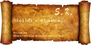 Stollár Klaudia névjegykártya