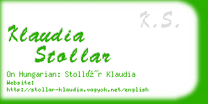 klaudia stollar business card